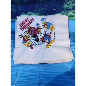 Vintage Walt Disney Happy Birthday 10 Napkins 1950's Art Party Mickey Mouse
